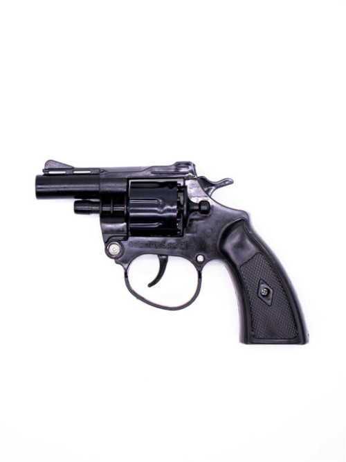 Револьвер металлический с глушителем (58мм) на 8 пистонов, длина 11,5см - TC7228B