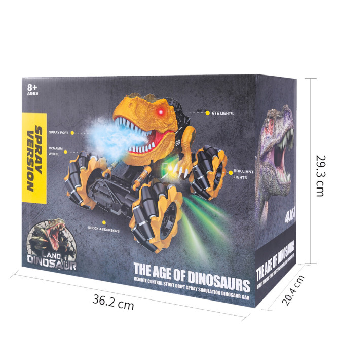 Радиоуправляемая коричневая машина-динозавр T-rex (дрифт колеса, пар) - 11810-BROWN