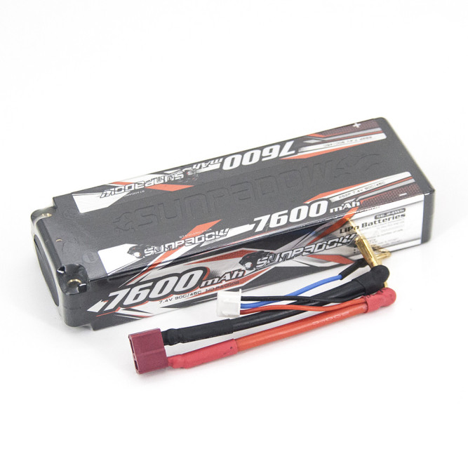 Аккумулятор Sunpadow Li-Po 7.4V 7600 45C S Deans plug - SP-7600-2-45C-S-D