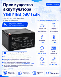Аккумулятор XINLEINA 24V14Ah/20HR 12-FM-14 - X-12FM14