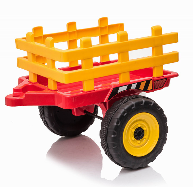 Детский электромобиль XMX трактор с ковшом и прицепом (красный, EVA, пульт, 12V) - XMX611U-RED