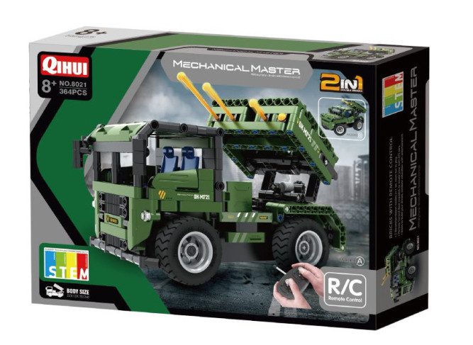 Конструктор военная машина с ракетами QiHui 364 детали (2в1, пульт) - QH8021