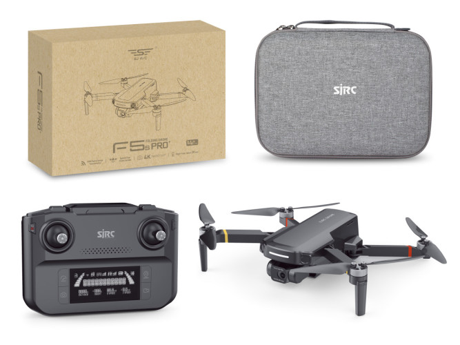 Квадрокоптер SJRC F5S Plus с подвесом и камерой 4K 5G GPS RTF (2 АКБ) - F5S 4K PRO+COMBO