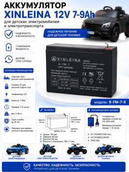 Аккумулятор XINLEINA 12V7-9Ah/20Hr - 6FM7