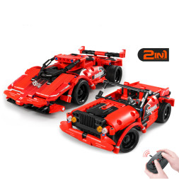 Конструктор машина QiHui 341 деталь (2в1 спорткар и джип, пульт) - QH8025