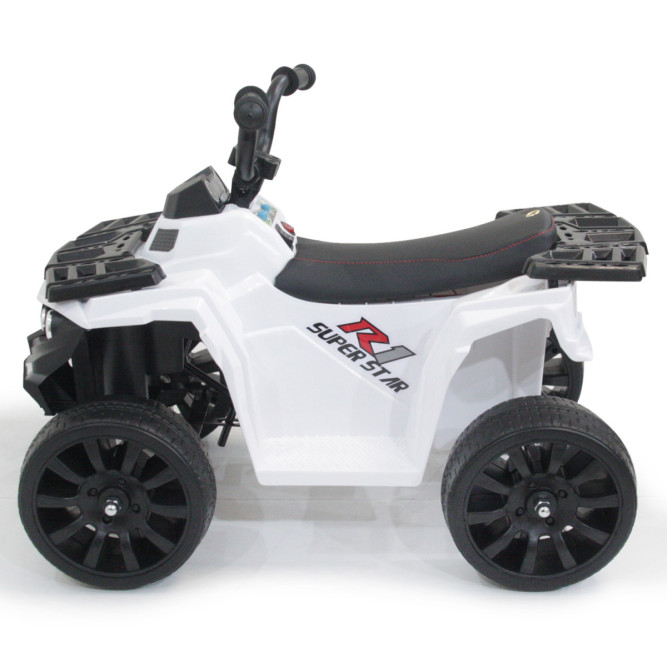 Детский квадроцикл R1 на резиновых колесах 6V - 3201-WHITE