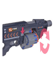 Автомат черный на батарейках с мягкими пулями - G2B