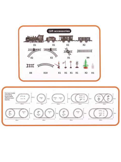 Железная дорога Fenfa (5 вагонов, звук, пускает пар) - 1603C