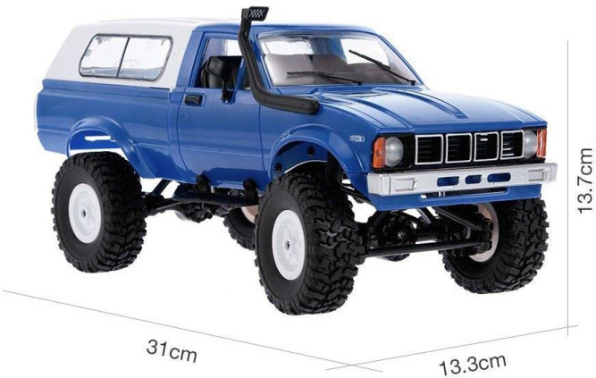 Радиоуправляемая машина WPL пикап Hilux (синяя) 4WD 2.4G 1:16 RTR - WPLC-24-BLUE