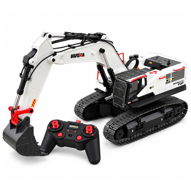 Радиоуправляемый экскаватор белый HUI NA TOYS масштаб 1:14 2.4G - HN1594-WHITE