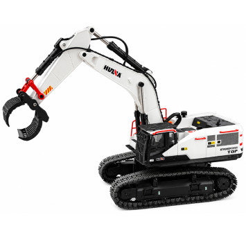 Радиоуправляемый экскаватор белый HUI NA TOYS масштаб 1:14 2.4G - HN1594-WHITE
