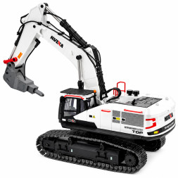 Радиоуправляемый экскаватор белый HUI NA TOYS масштаб 1:14 2.4G - HN1594-WHITE