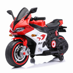 Детский электромотоцикл Ducati (12V, EVA, ручка газа, спидометр) - FT-821-RED-WHITE