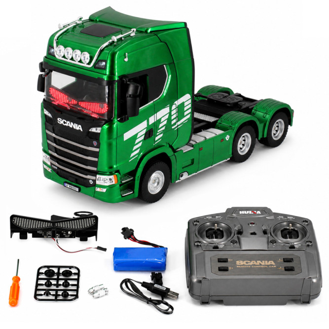 Радиоуправляемый тягач Scania HUINA масштаб 1:18 - HN1501PRO-GREEN