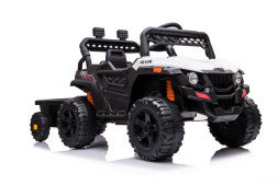 Детский электромобиль багги с прицепом (белый, 12В, 2WD, EVA, пульт) - BDM0929-WHITE-TRAILER