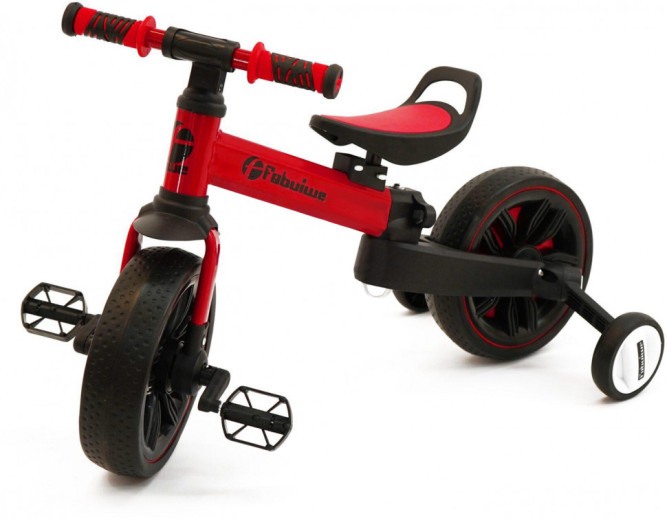 Детский велосипед-беговел 4 в 1 Fobuiwe 110 с родительской ручкой - FB-110-PLUS-RED