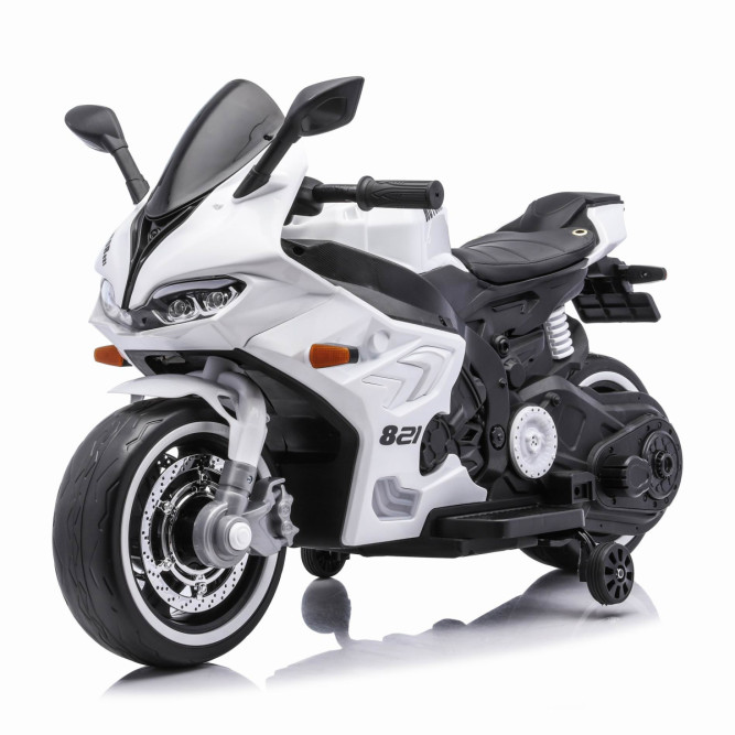 Детский электромотоцикл Ducati (12V, EVA, ручка газа, спидометр) - FT-821-WHITE