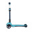 Самокат Трехколесный Складной, со Светящимися Колесами, Голубой - MSC-J072002P