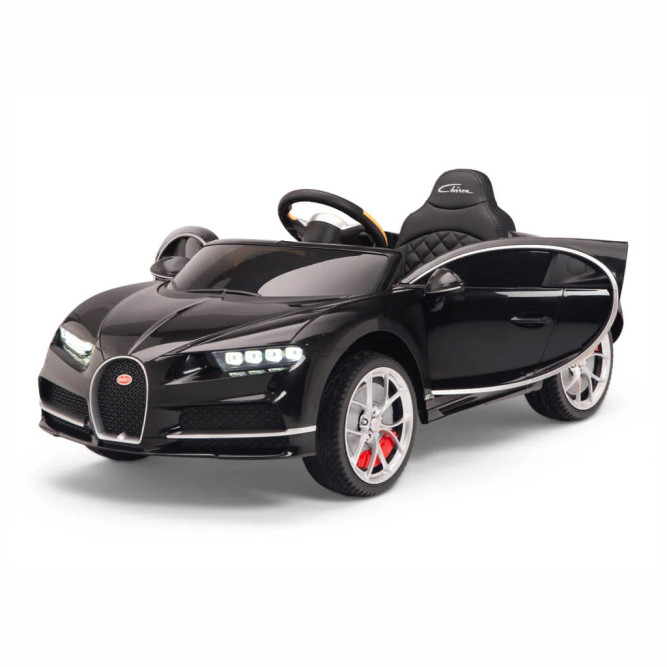 Детский электромобиль Bugatti Chiron (черный лак, 12V) - HL318