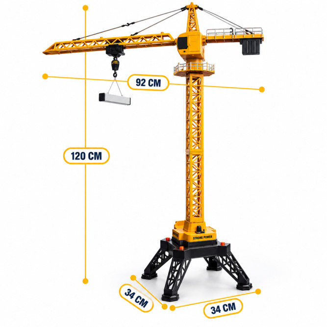 Радиоуправляемый башенный кран HUI NA TOYS масштаб 1:14 2.4G - HN1585