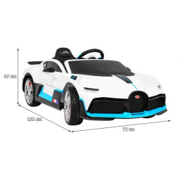 Детский электромобиль Bugatti Divo (белый лак, 12V) - HL338