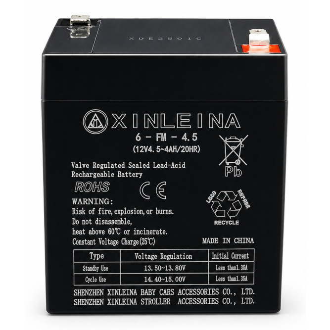 Аккумулятор XINLEINA 12V 4.5-4Ah/20Hr - 6-FM-4.5