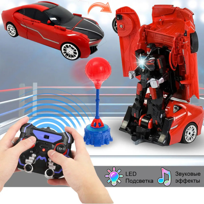 Радиоуправляемый робот-трансформер-боксер JiaQi (спортивная машина) - TT686-S