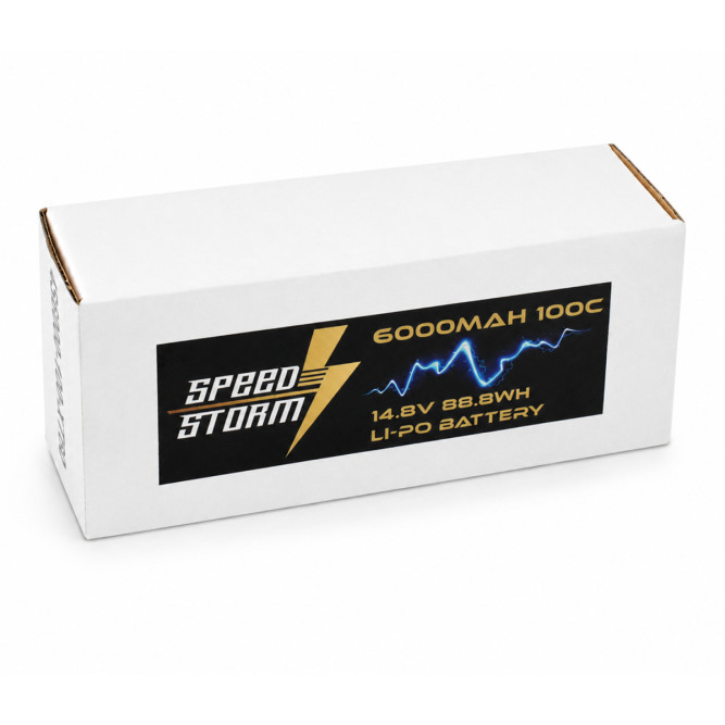 Аккумулятор Speed Storm Li-Po 14.8V 100C 6000 mAh Hard Case разъем XT60 - SS-4S6000-100-XT60
