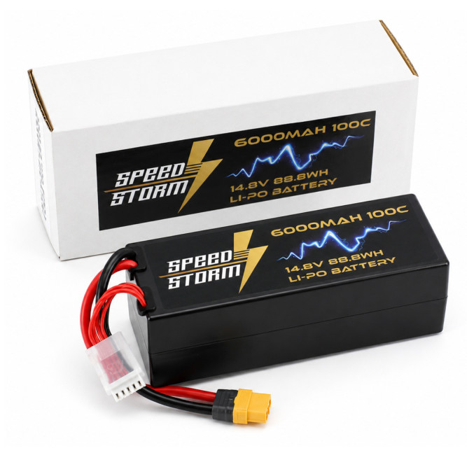 Аккумулятор Speed Storm Li-Po 14.8V 100C 6000 mAh Hard Case разъем XT60 - SS-4S6000-100-XT60