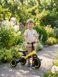 Детский беговел-велосипед 4в1 с родительской ручкой, желтый - TR007-YELLOW