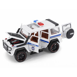 Радиоуправляемая металлическая полицейская машина Mercedes G500 1:22 - HCL-3608-WHITE