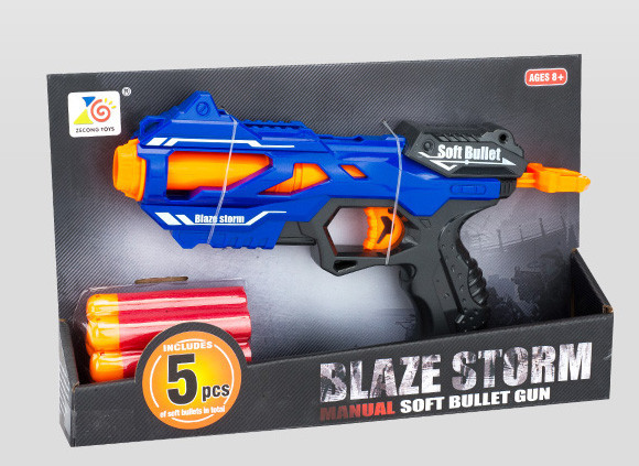 Бластер &amp;#039;&amp;#039;BlazeStorm&amp;#039;&amp;#039; механический с мягкими МЕГАпулями - ZC7108