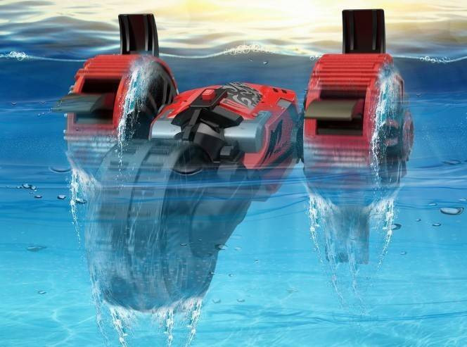 Радиоуправляемая красная трюковая машина-перевертыш-амфибия Crazon 2.4G - CR-19SL01B