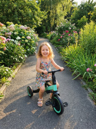 Детский беговел-велосипед 4в1 с родительской ручкой, зеленый - TR007-CYAN