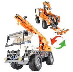 Радиоуправляемый конструктор автокран со стрелой / эвакуатор Cada Technics 2 в 1 - 2.4G - C51013W