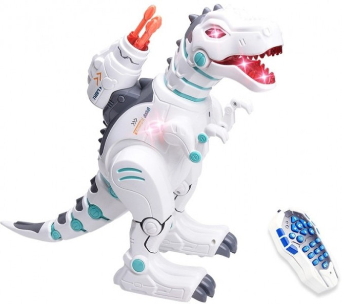 Радиоуправляемый интерактивный динозавр, стреляет ракетами + дышит паром - ZYB-B2981