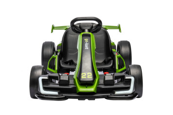Детский электромобиль дрифт картинг (зеленый, 12 км/ч, 24V) - AHL007-GREEN