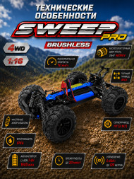 Радиоуправляемый внедорожник Sweep PRO 4WD 1:16 - SCY-16101PRO-GREEN