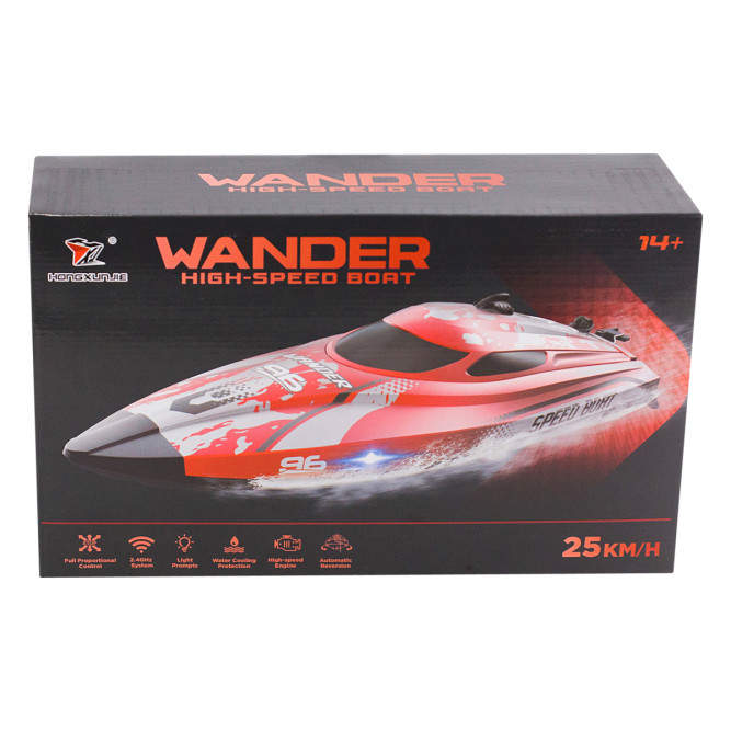 Радиоуправляемый катер Wander (30 см, LED, 25 км/ч) - HJ820-GREEN
