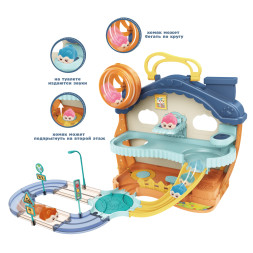 Набор игровой Fenfa "Город хомяков" Синий Дом Хомы (2 хомяка, свет, звук) - 1619A
