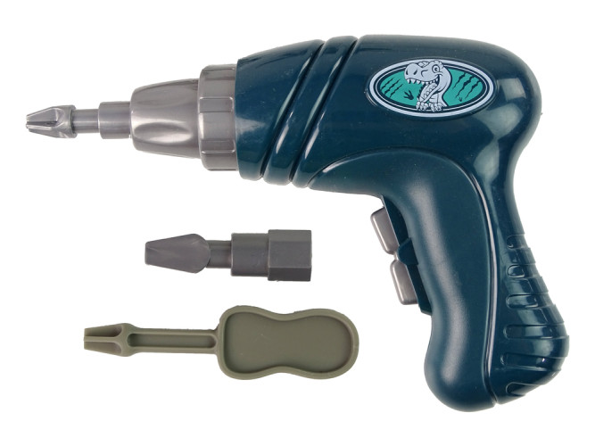 Конструктор-динозавр Тираннозавр на радиоуправлении (25 см, шуруповерт, звук, свет) - RS036-1