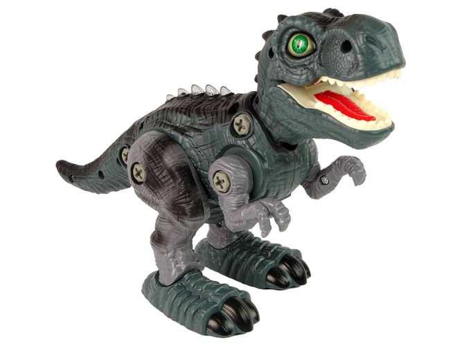 Конструктор-динозавр Тираннозавр на радиоуправлении (25 см, шуруповерт, звук, свет) - RS036-1