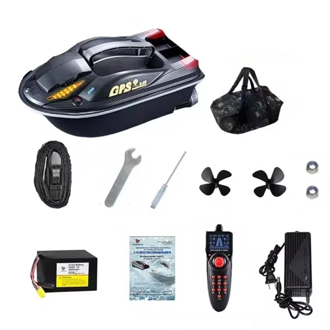 Прикормочный кораблик / катер для рыбалки с GPS - HJ817-BAG