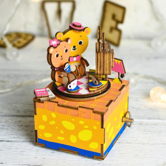 Деревянный 3D конструктор - музыкальная шкатулка Robotime &amp;quot;Love Story&amp;quot; - AM310