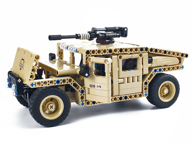 Радиоуправляемый конструктор военный джип QiHui Technics 4CH 2.4G 502 детали - QH8014