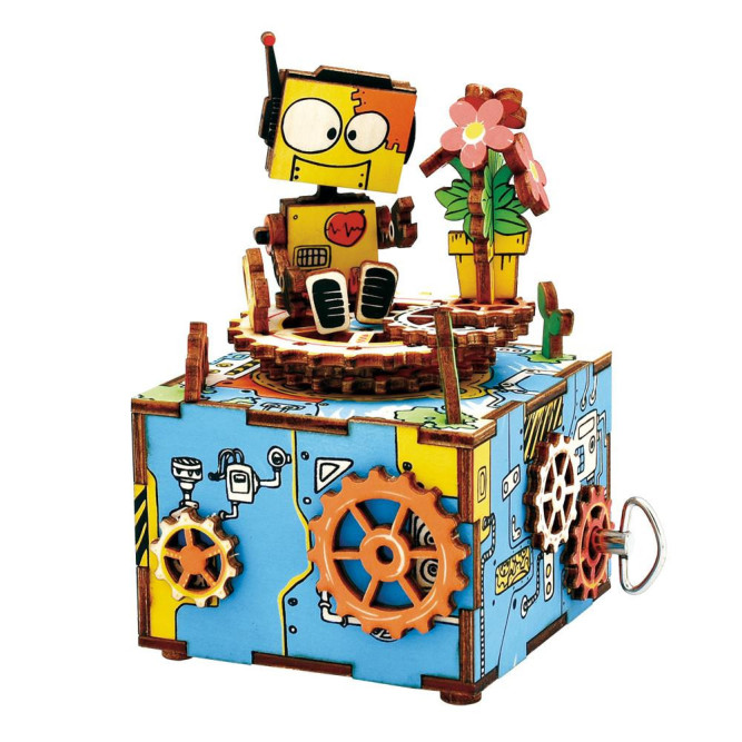 Деревянный 3D конструктор - музыкальная шкатулка Robotime &amp;quot;Machinarium&amp;quot; - AM305