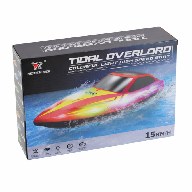 Радиоуправляемый катер (15 км/ч, 25 см, 30 мин, 7 видов подсветки) - HJ825B-GREEN