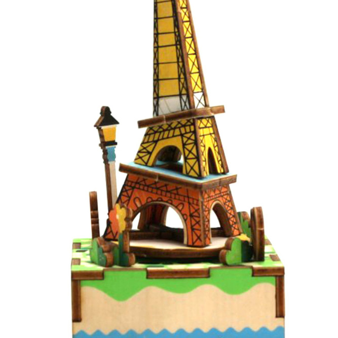 Деревянный 3D конструктор - музыкальная шкатулка Robotime &amp;quot;Romantic Eiffel&amp;quot; - AM308