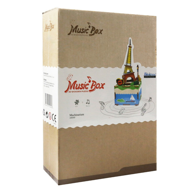 Деревянный 3D конструктор - музыкальная шкатулка Robotime &amp;quot;Romantic Eiffel&amp;quot; - AM308