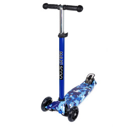 Самокат Maxiscoo Junior Трехколесный Детский с Рисунком Синий Камуфляж - MSC-J091808